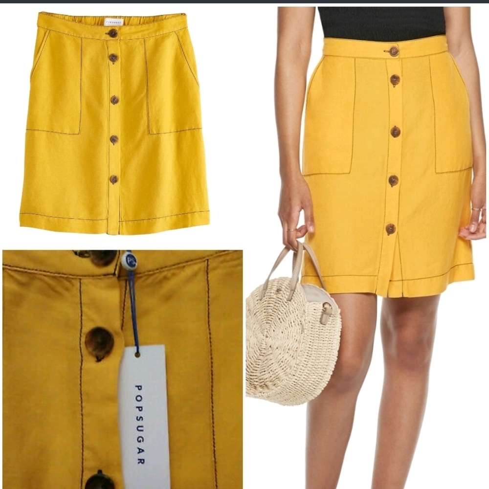 POPSUGAR Button-Up Mini Skirt